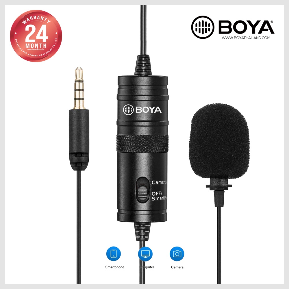 BOYA BYM1 Lavalier Mic คลิปไมค์ราคาพิเศษ ไมค์หนีบปกเสื้อ