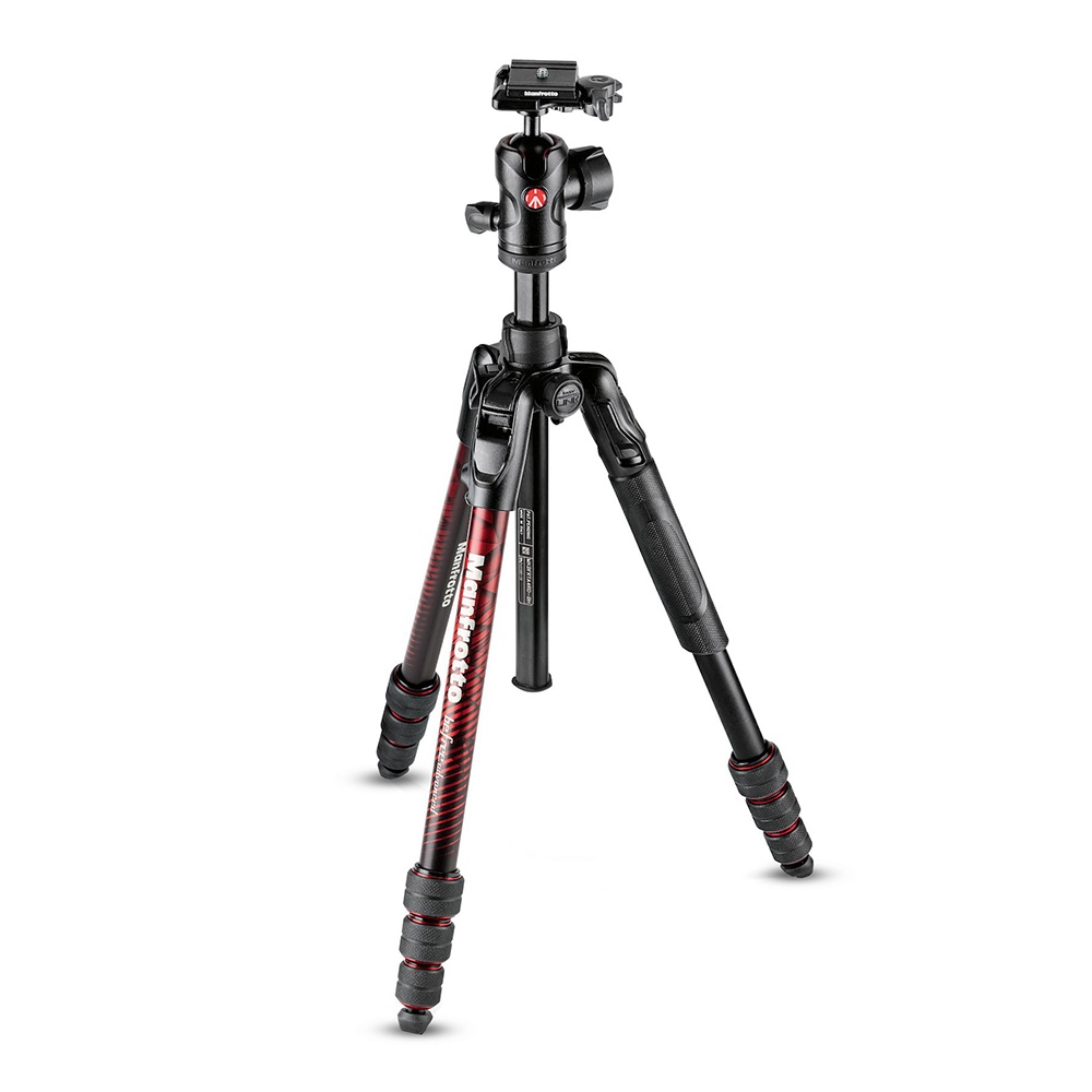 ManfrottoBEFREEMKBFRTA4RDBH01 Befree Advanced Aluminum Travel Tripod twist Red, ball head