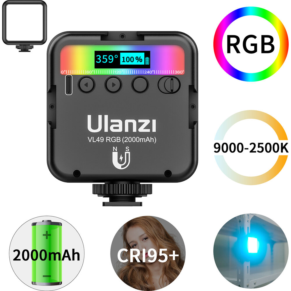 Ulanzi VL49 RGB mini LED Video Light-07 Ulanzi VL49 Rechargeable Mini RGB Light