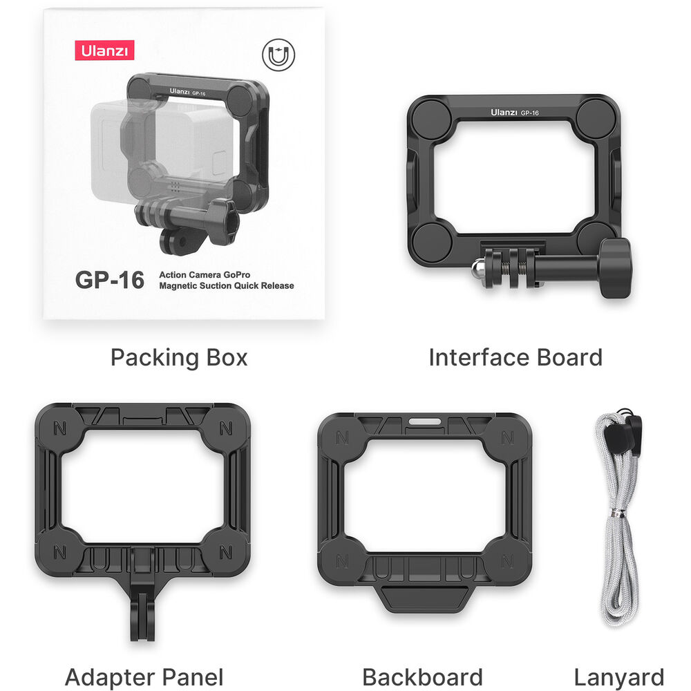 Ulanzi GP-16 Action Camera GoPro Magnetic Suction Quick Release for GoPro HERO 9-10-11-12 Black-07 Ulanzi GP-16 Action Camera GoPro Magnetic Suction Quick Release for GoPro HERO 9/10/11/12 Black