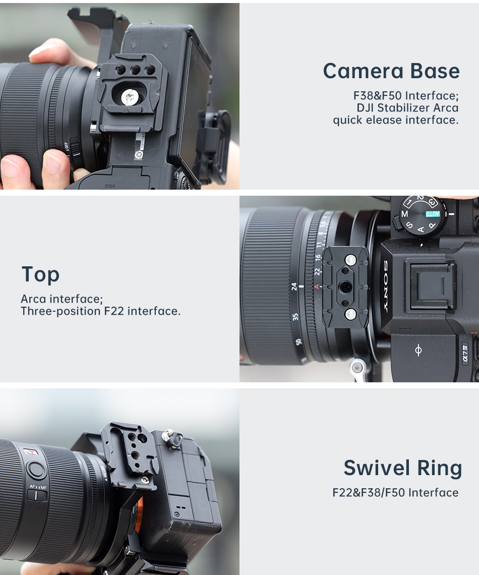 Falcam 3304 F22&F38&F50 horizontal-to-vertical quick release circular half cage (For Sony)