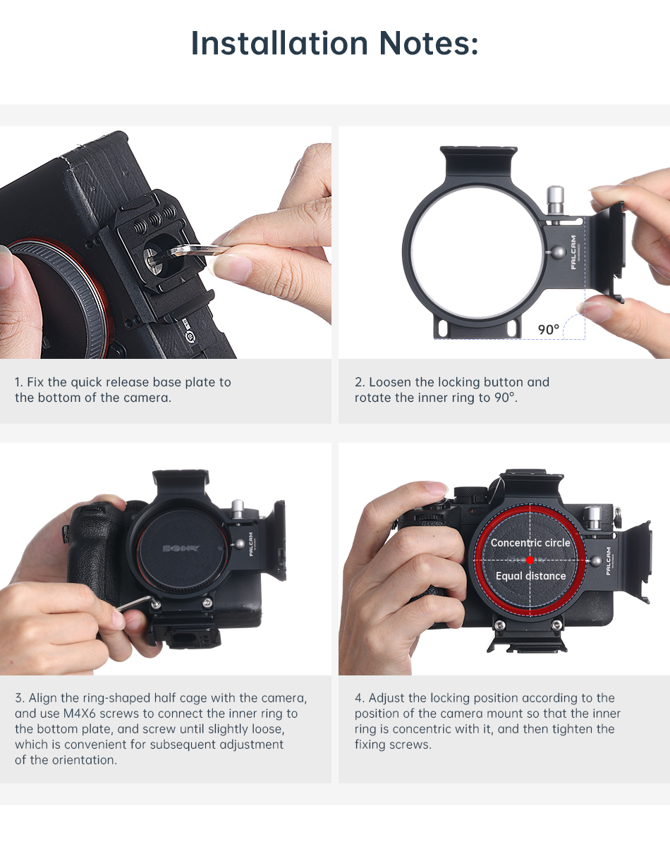 Falcam 3304 F22&F38&F50 horizontal-to-vertical quick release circular half cage (For Sony)