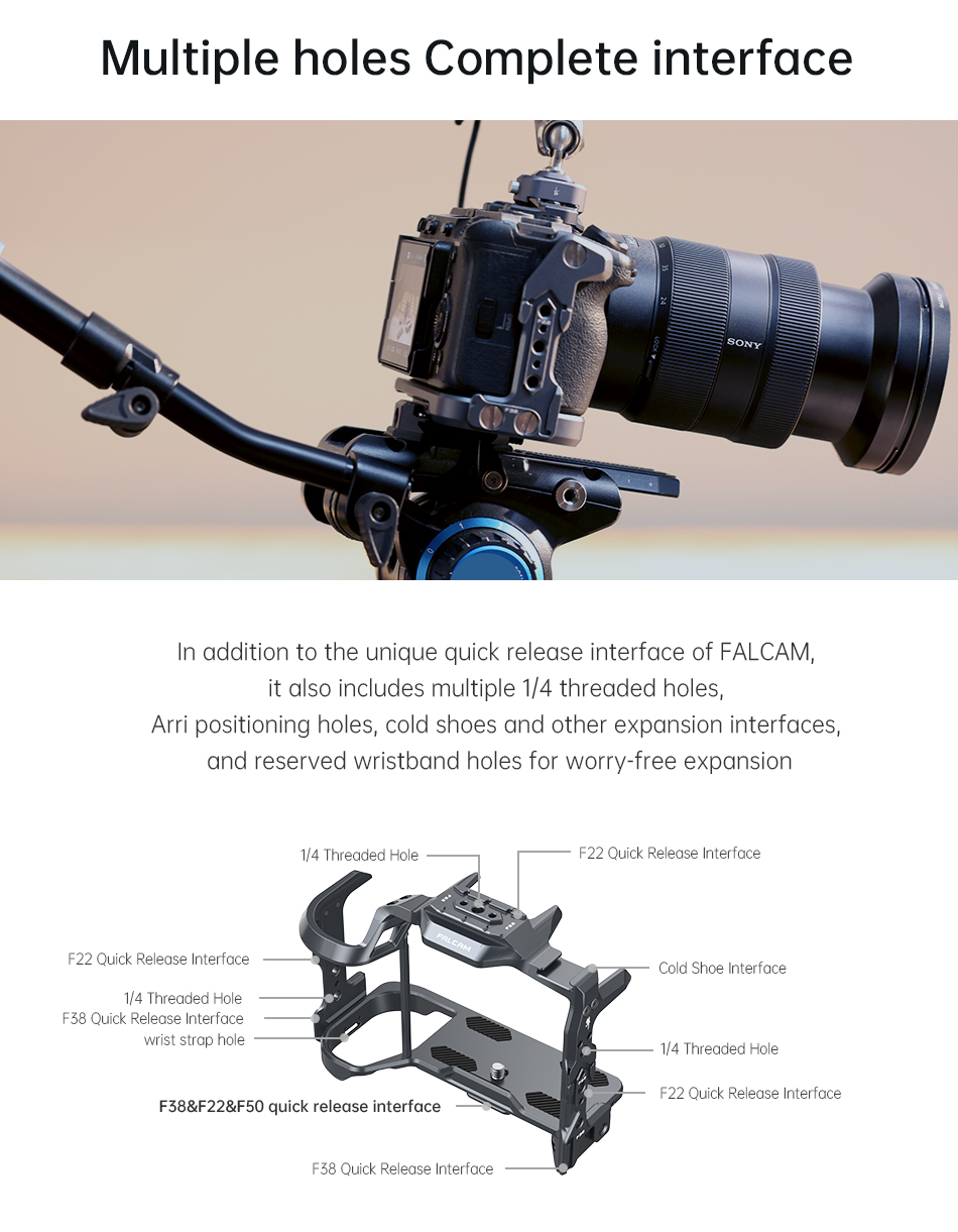 Falcam 2635A F22&F38&F50 Quick Release Camera Cage (for A7M3 A7S3 A7R4 A1) V2