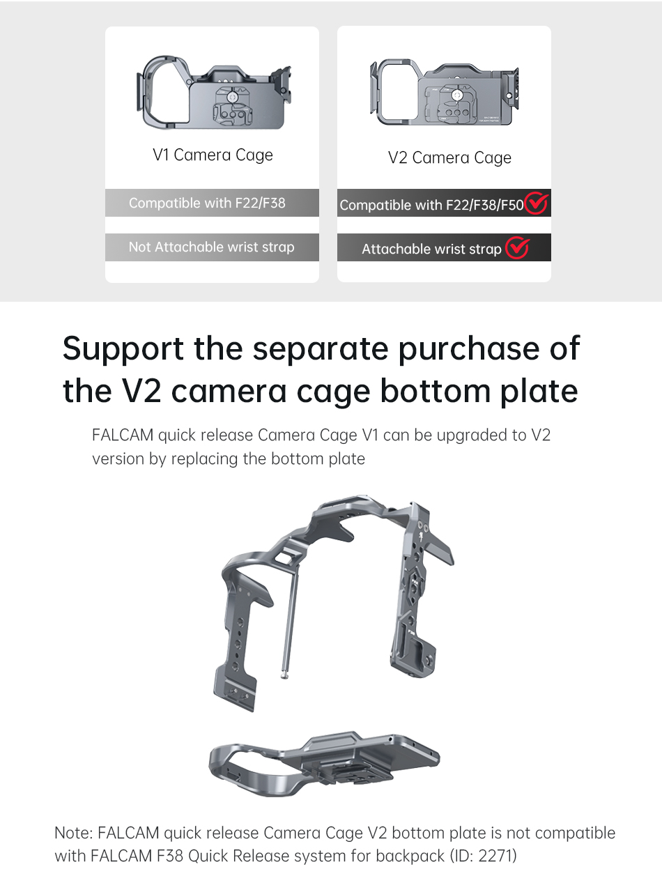 Falcam 2823A F22&F38&F50 Quick Release Camera Cage (for FX3 FX30) V2