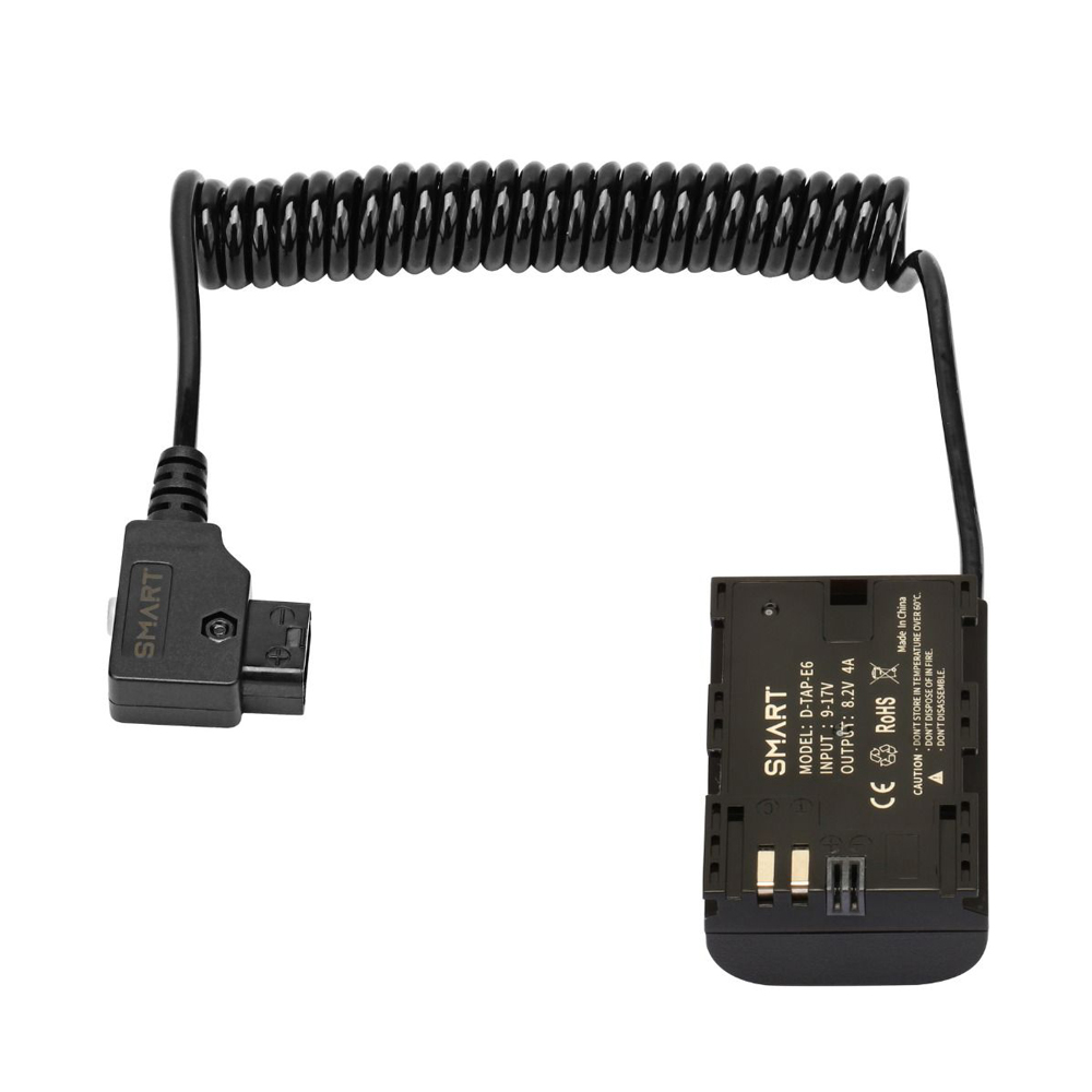 LP-E6 Dummy Battery for monitor (Coiled Cable)