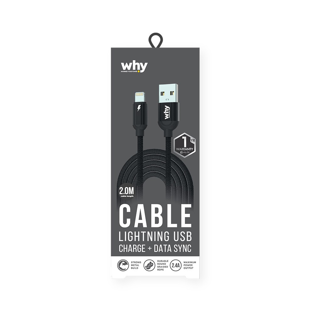 Why Lightning Cable Alpha 2 UC-1262B 2m (Black) Why Lightning Cable Alpha 2 UC-1262B 2m (Black)