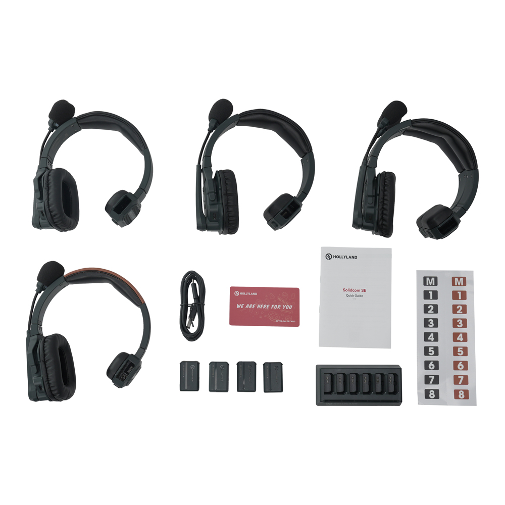 Solidcom SE - 4S 4-Person Noise Cancelling Headset Intercom Hollyland Solidcom SE Wireless Headset