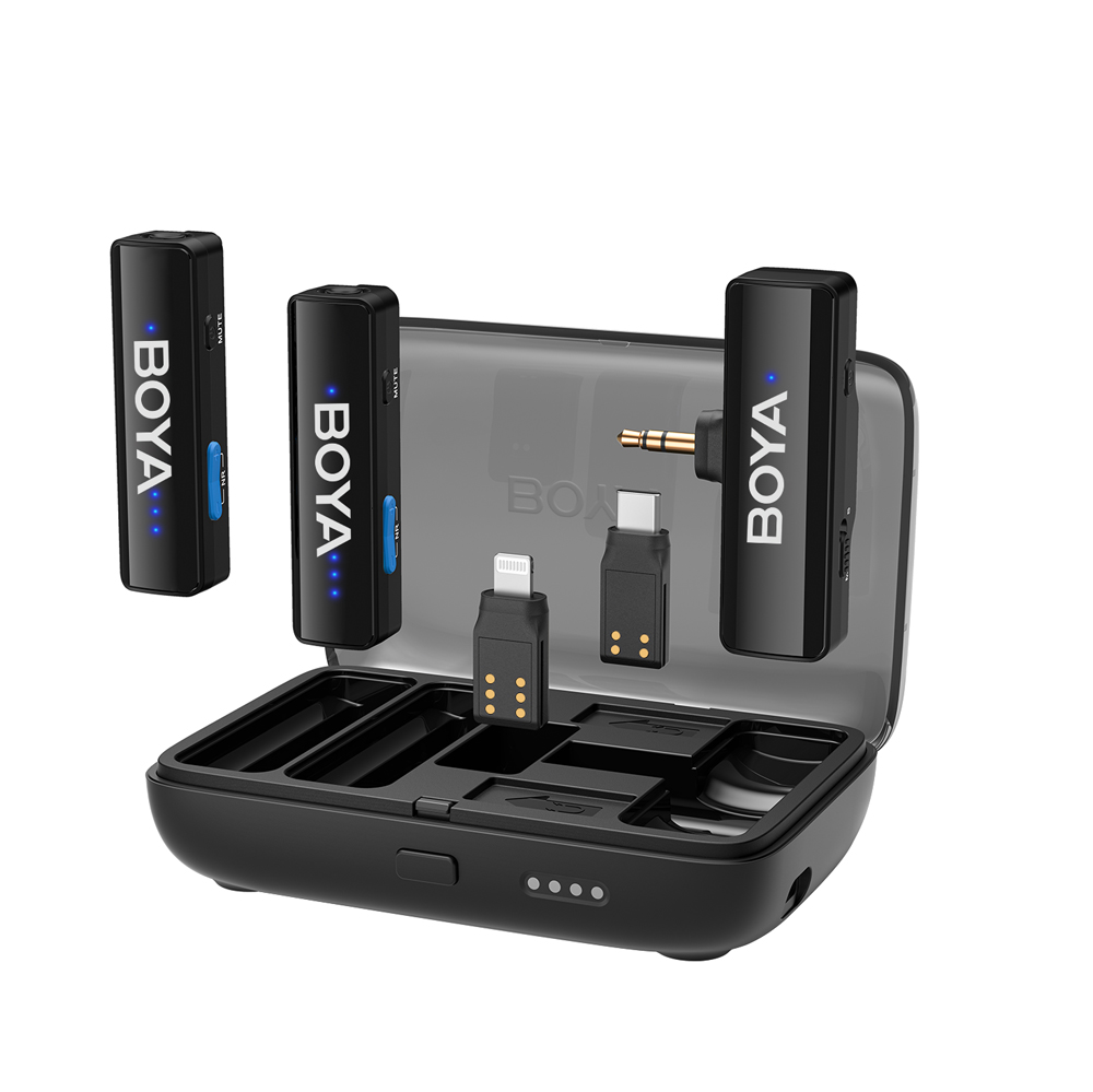BOYALINK 2 Charging Case + Receiver × 2 + 3.5 mm TRS Receiver + USB-C Adapter +