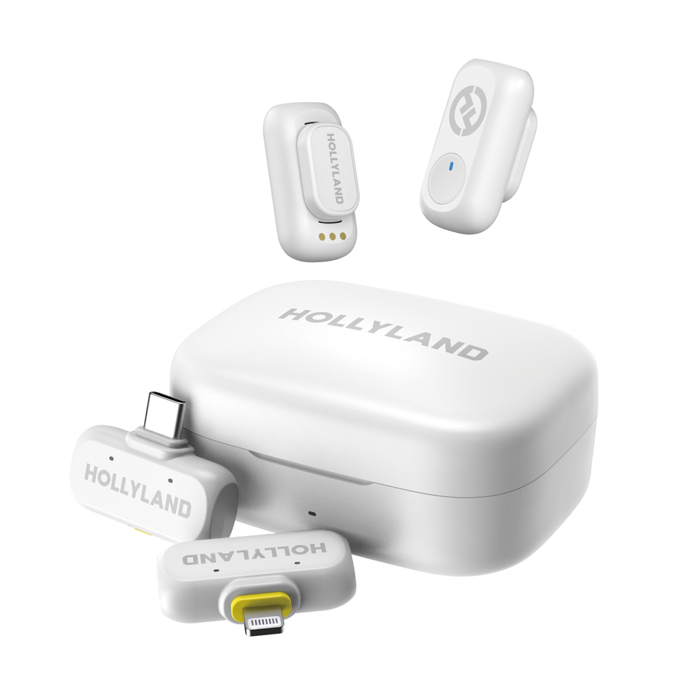 Hollyland LARK A1 Combo (Lighting & Type-C) - Ivory White