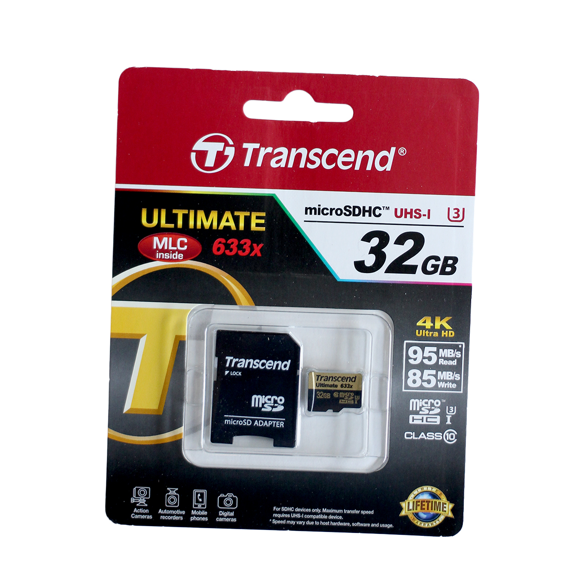 Transcend microSDHC Class 10 UHS-I U3 633x 95mb/s (Ultimate) 32GB